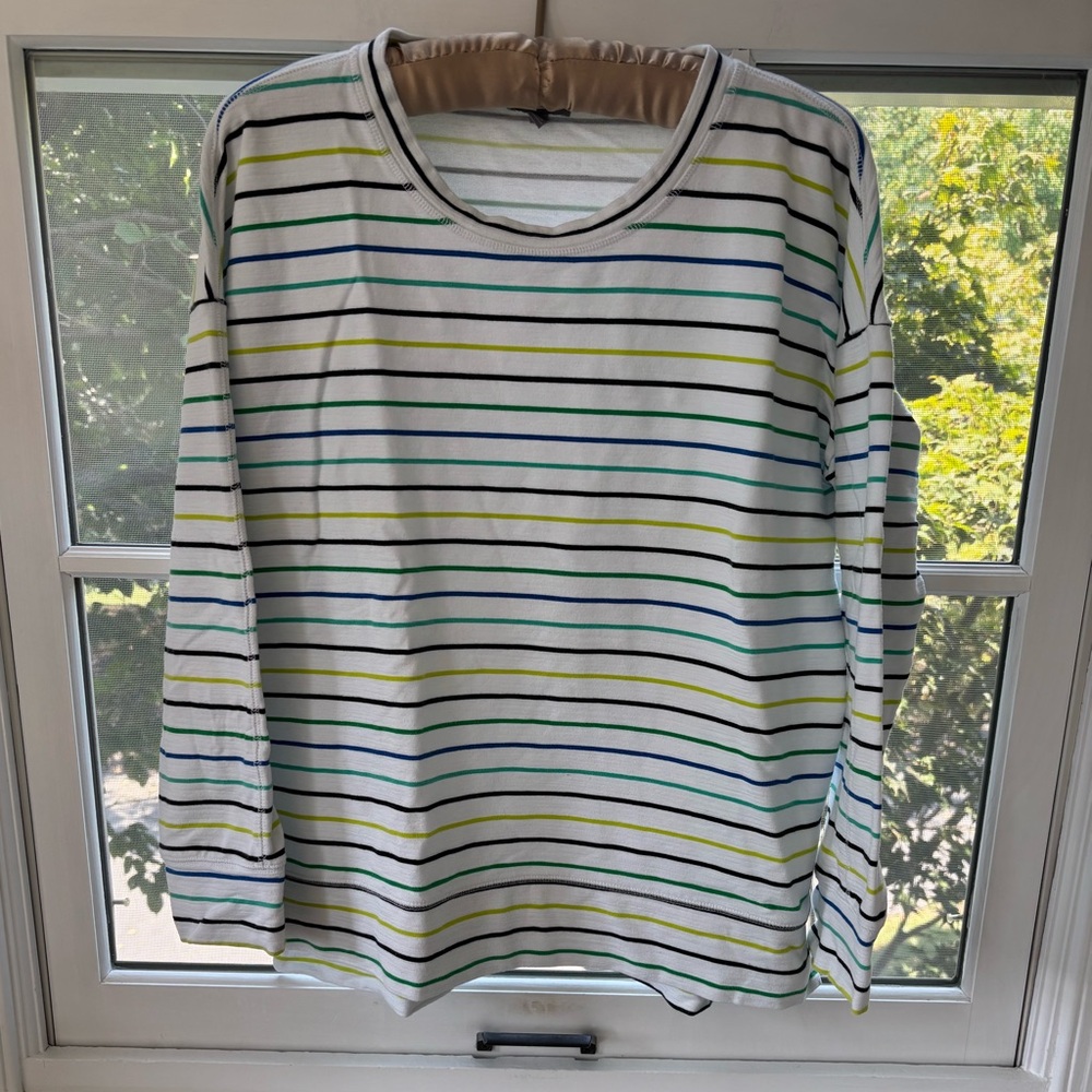 Talbots White Shirt with Subtle Stripes